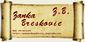 Žanka Brešković vizit kartica